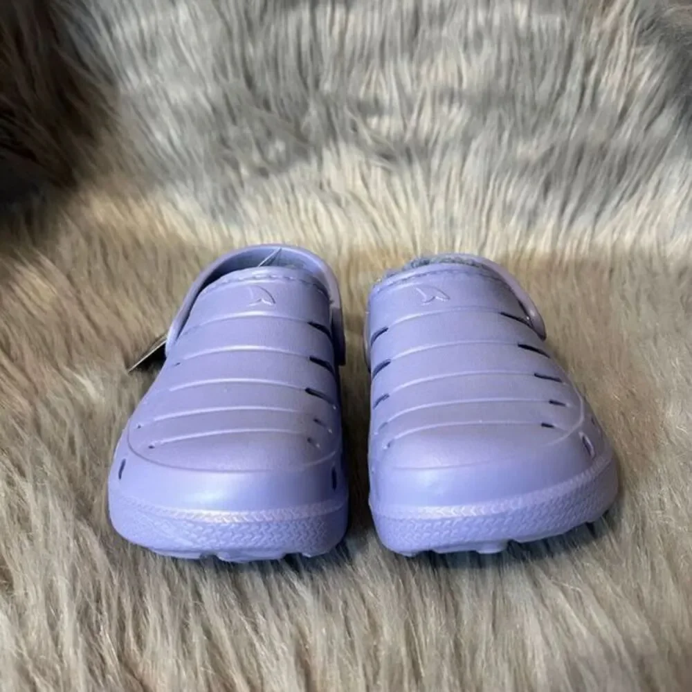 Rugged Shark Lined Clogs Toddler Girl Size 9 Violet Purple Slip On Shoes Sandals